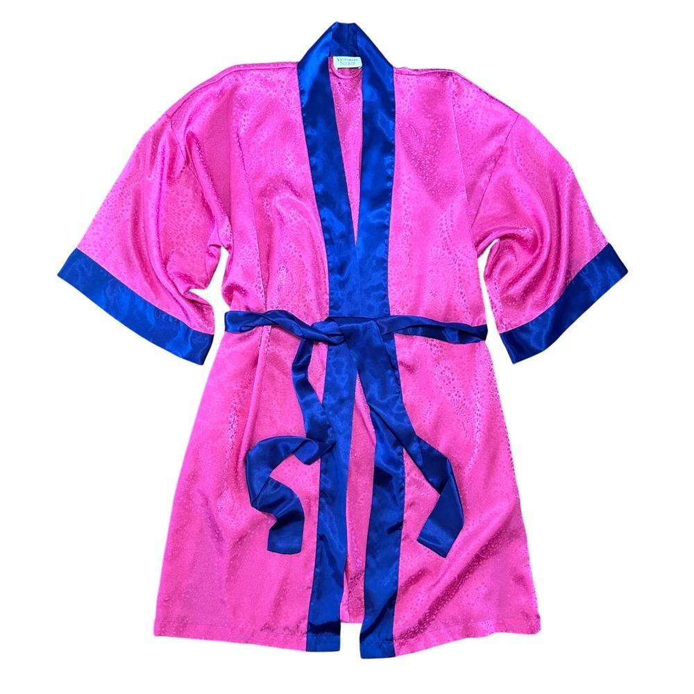 Vintage Victoria's Secret Gold‎ Label Pink Purple Dressing Robe One Size